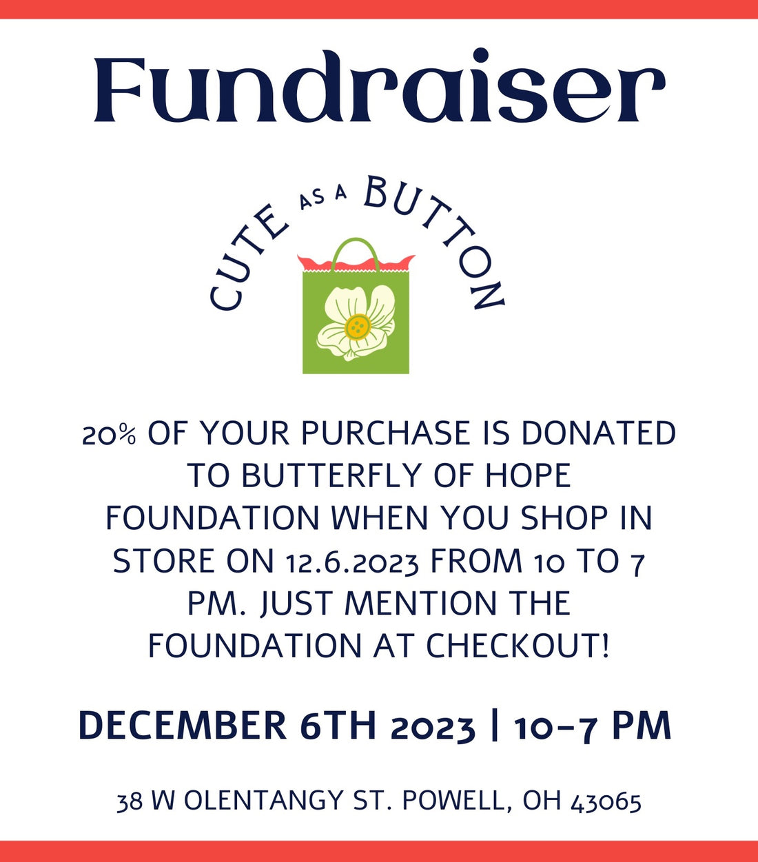 Cute As A Button Fundraiser