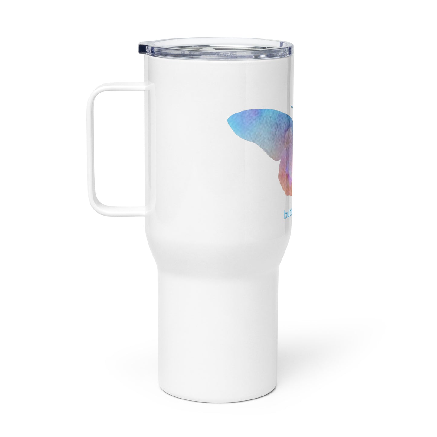 Travel mug with a handle